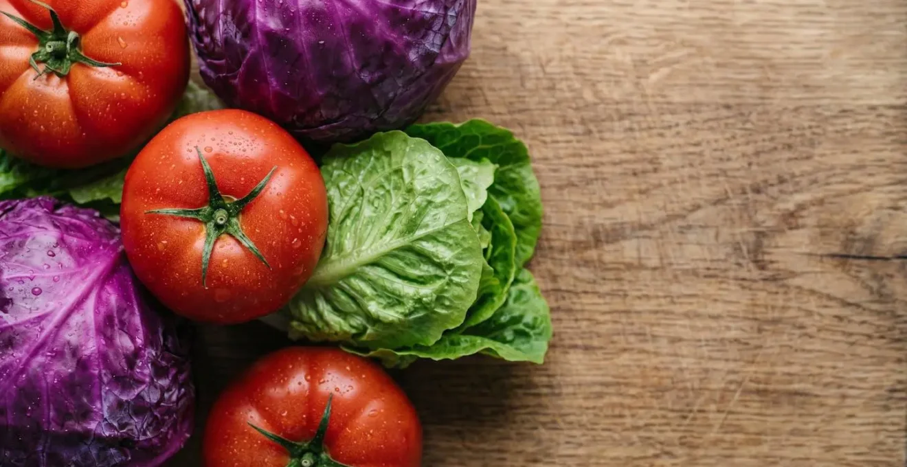Fresh vegetables and natural textures under high CRI lighting showing true color fidelity
