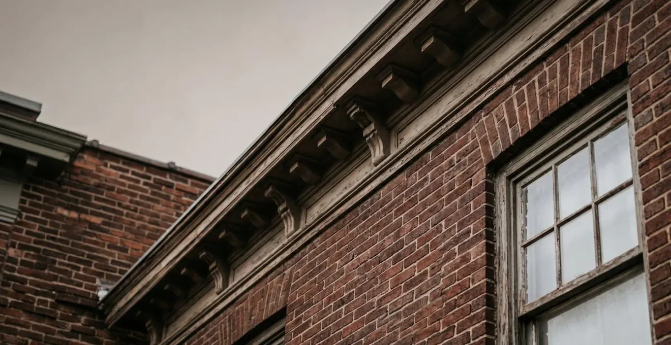 Architectural detail of classic home exterior showcasing original craftsmanship and character elements