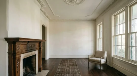 Elegant Victorian interior showcasing the balance between preserved historic architectural details and subtle modern updates