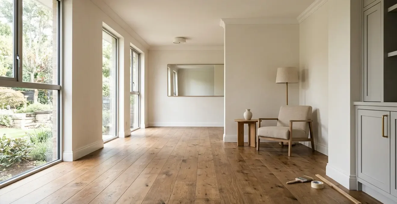 Elegant modern home interior showcasing renovation upgrades with clean architectural details and natural lighting