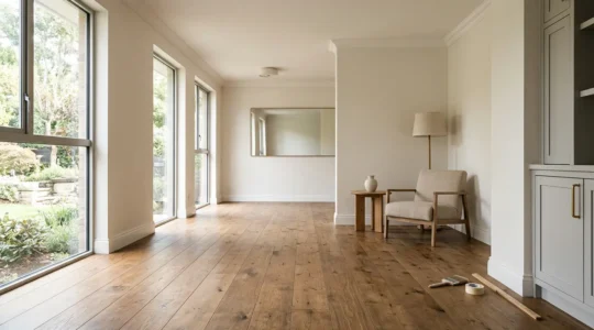 Elegant modern home interior showcasing renovation upgrades with clean architectural details and natural lighting