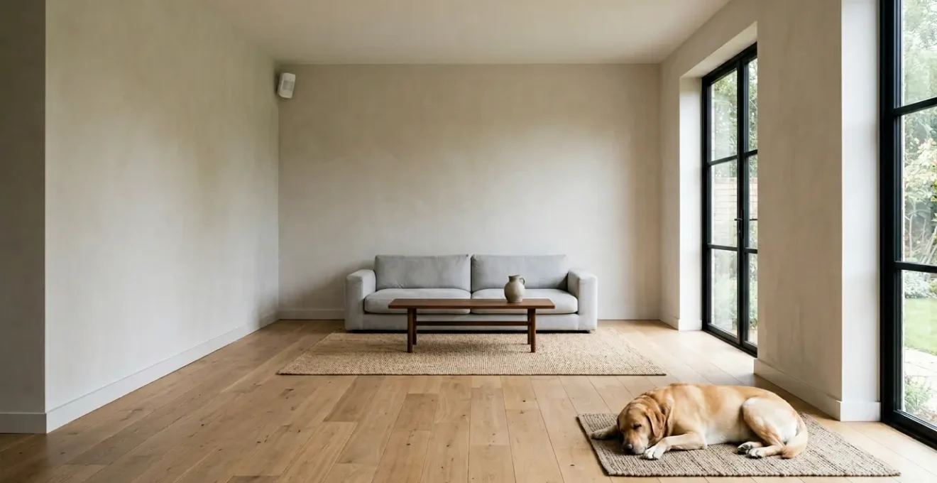Strategic motion sensor placement in modern home avoiding pet detection zones