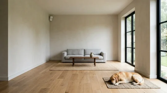 Strategic motion sensor placement in modern home avoiding pet detection zones
