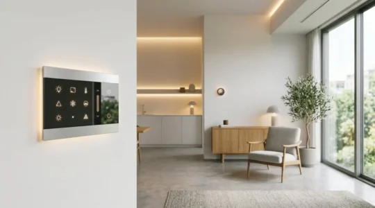 Modern smart home central control interface showing unified device management system