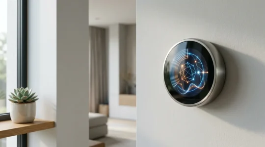 Modern smart thermostat installation showcasing energy efficiency and return on investment concept